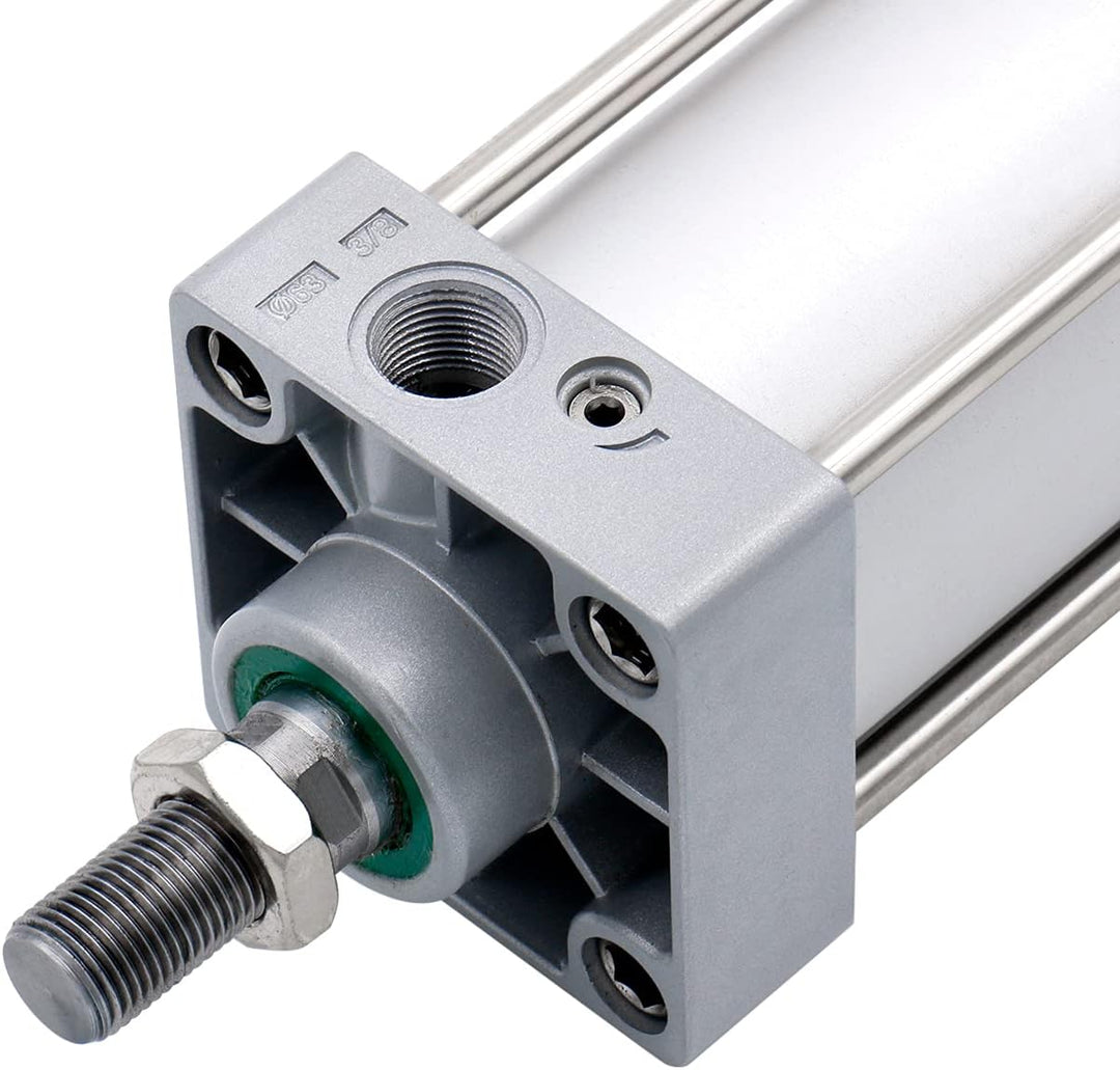 Heschen Pneumatischer Standard-Luftdruckzylinder, SC 63-400, PT3/8 Anschluss, 63mm Bohrung, 400mm Hu