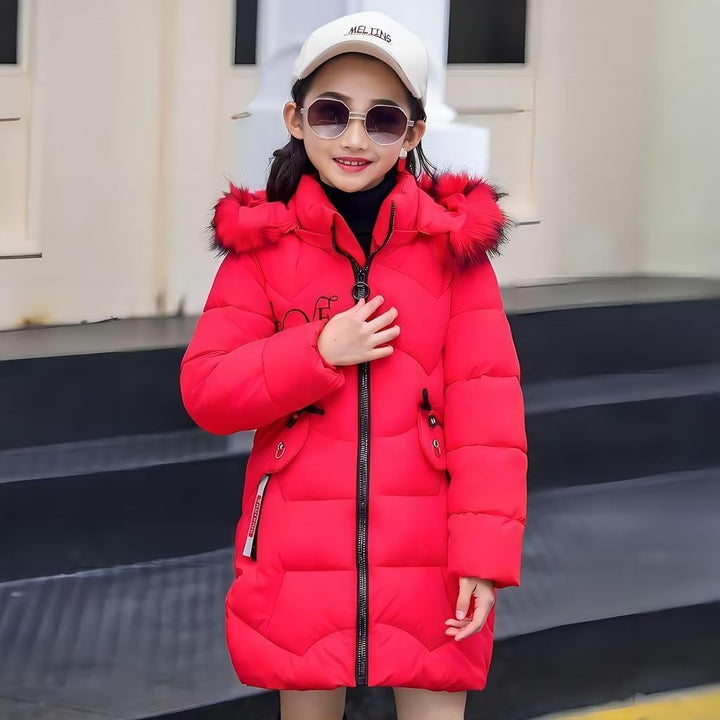 linboo Mädchen Winterjacke Kinder Wintermantel Dicke Steppjacke Lange Warme Parka Baumwolljacke Outd