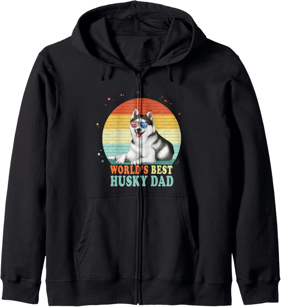 World's Best Husky Dog Dad Retro Siberian Dog Father's Day Kapuzenjacke