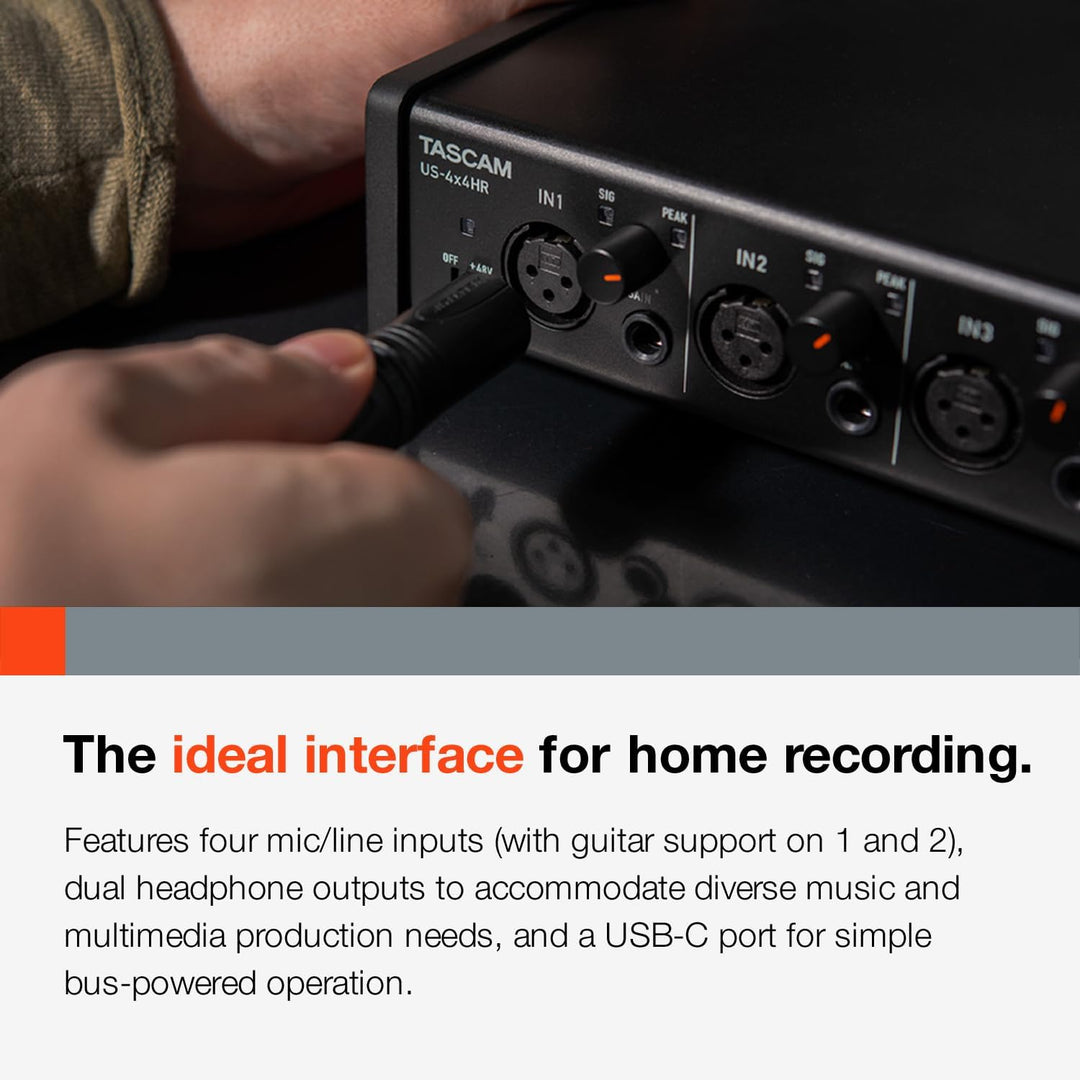 Tascam US-4x4HR 4 Mikrofon 4 IN / 4OUT hochauflösende vielseitige USB-Audio-Schnittstelle (US4x4HR)
