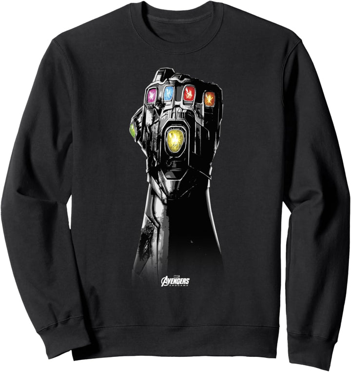 Marvel Avengers Endgame Infinity Stone Gauntlet Grey Scale Sweatshirt