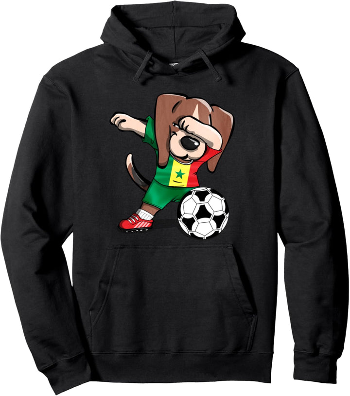 Tupfen Beagle Dog Senegal Football - Senegalesische Flagge Pullover Hoodie
