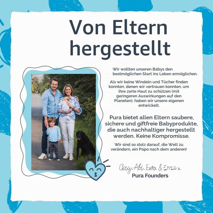 Pura Spülbare Öko-Baby-Feuchttücher für empfindliche Babyhaut, 720 Tücher (12 x 60 Tücher), Monatsbo