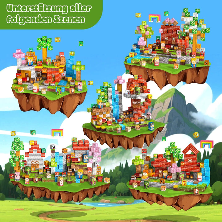 Magnetische Bausteine 330 PCS 2CM Magnetbausteine für Kinder ab 3 Jahre Blocks, Montessori Spielzeug