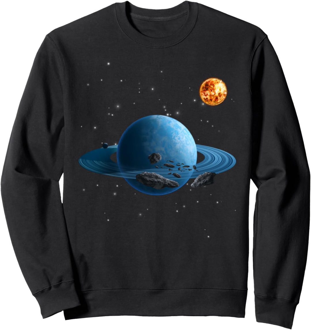 Weltraum Galaxie Motiv Universum Sonne Sonnensystem Planeten Sweatshirt