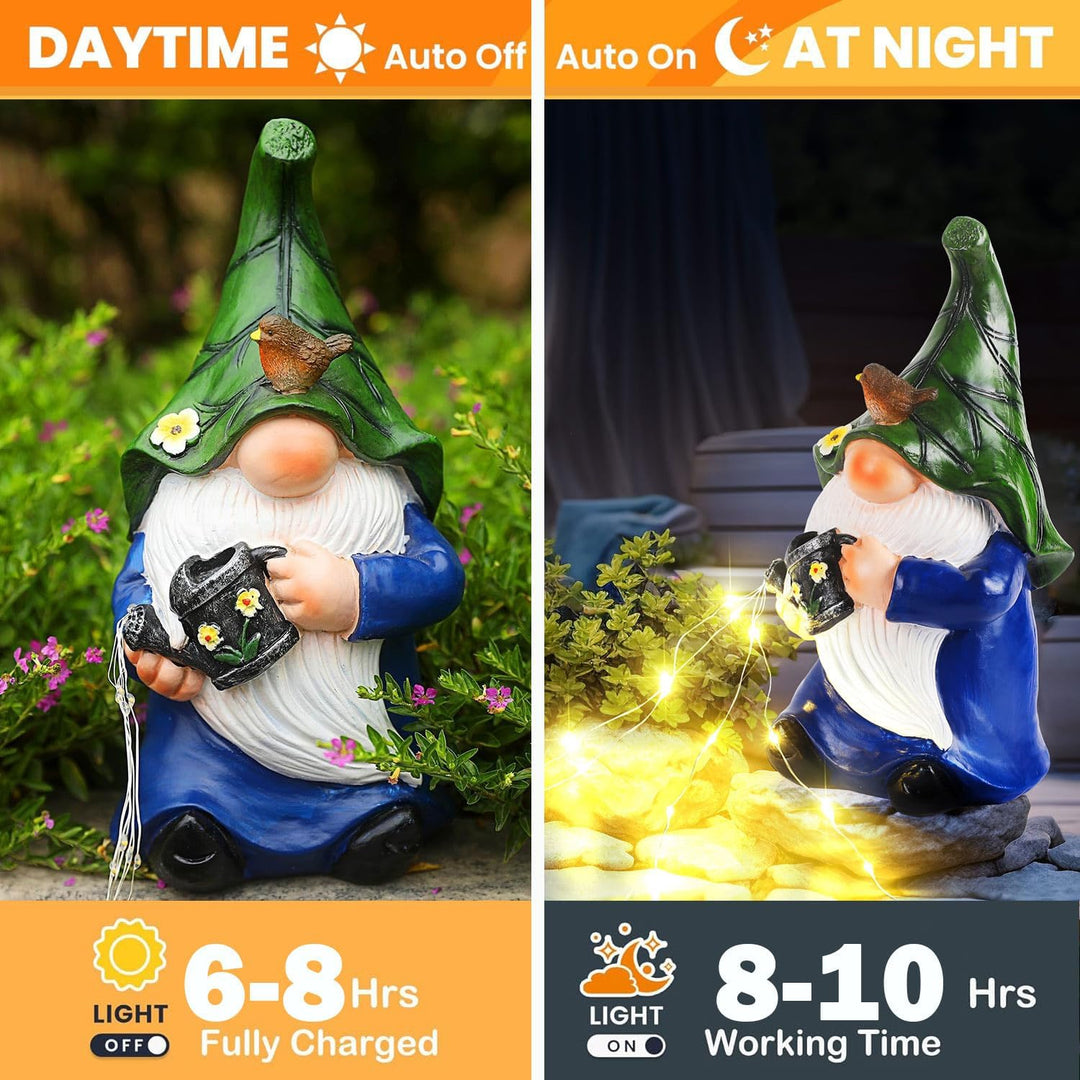 JALIGHTS Solar Gartenzwerg Gartendeko Figuren,24CM gartenzwerge für aussenDraussen Wetterfest mit LE