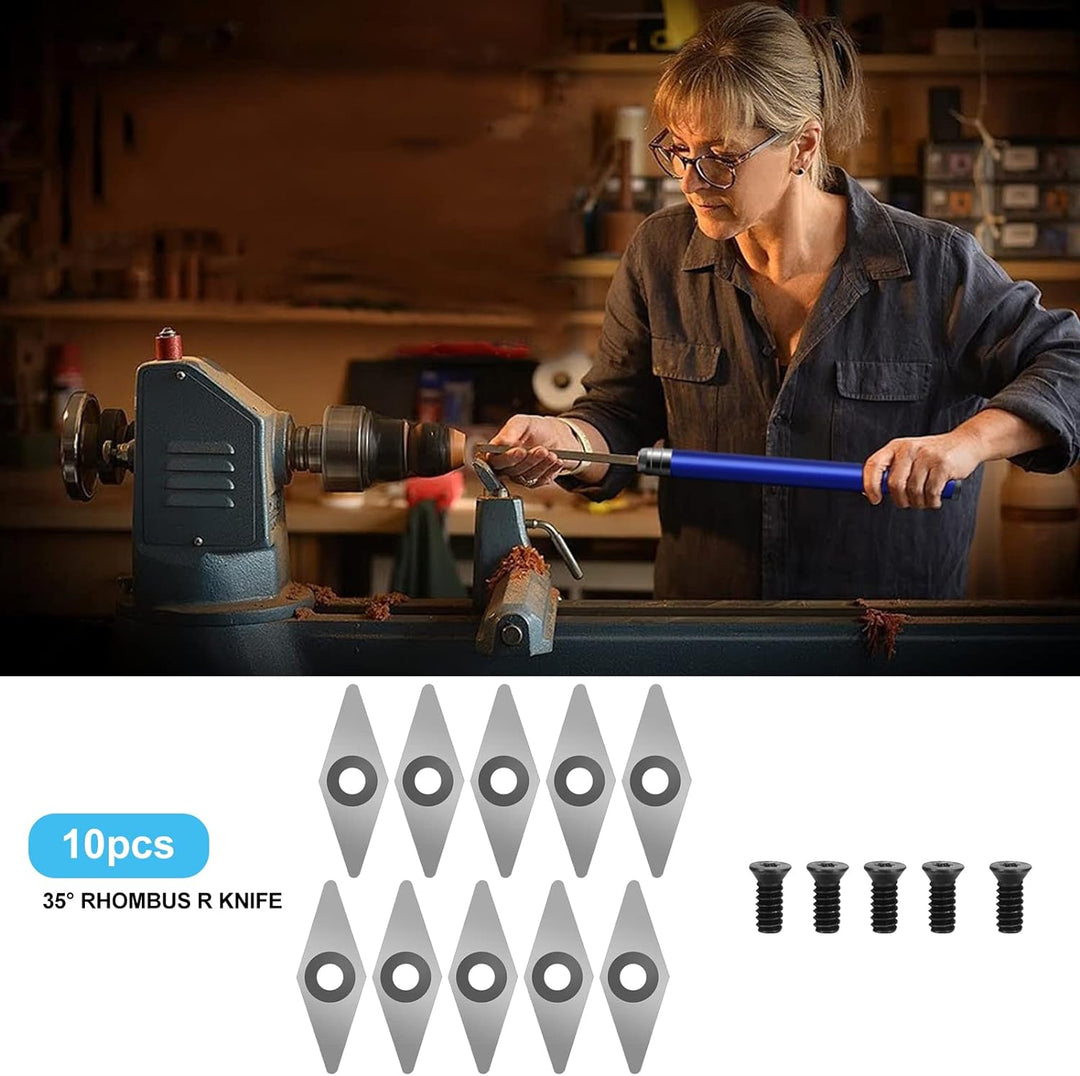 Drechselwerkzeuge 15 Stück,Drehmeissel Set,Wendeplatten Hartmetall,Diamantkopf Drechselwerkzeuge, Dr