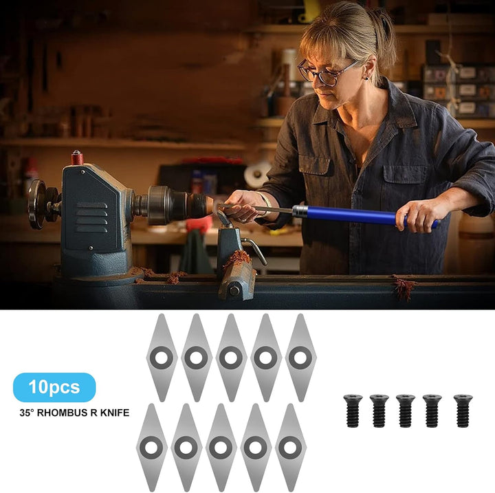 Drechselwerkzeuge 15 Stück,Drehmeissel Set,Wendeplatten Hartmetall,Diamantkopf Drechselwerkzeuge, Dr