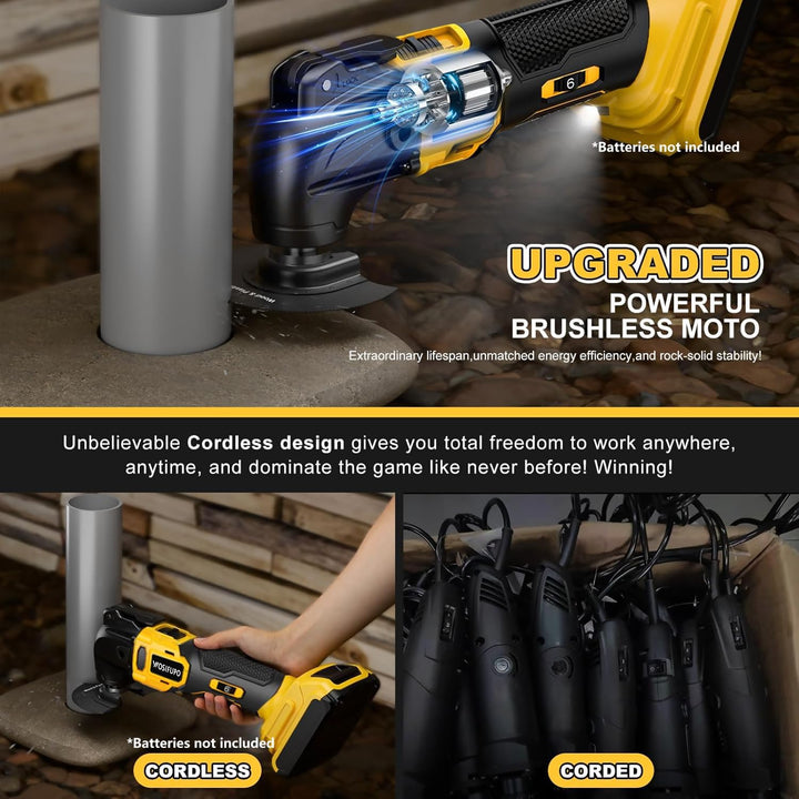Multifunktionswerkzeug akku für Dewalt 20V Akku (ohne Akku), Oszillationswerkzeug Akku mit 30 Zubehö
