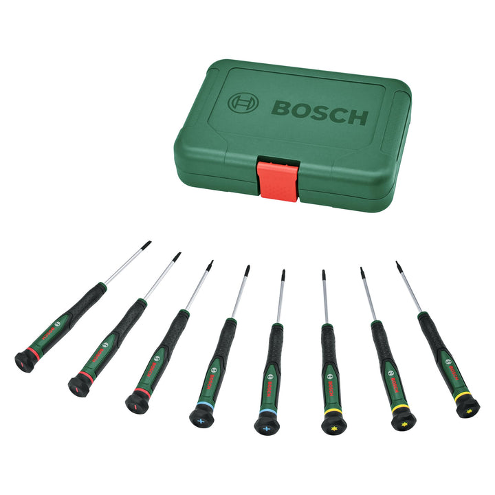 Bosch Präzisionsschraubendreher Set 8-teilig (Erstklassige S2-Stahl-Schraubendreher für Heimwerken u