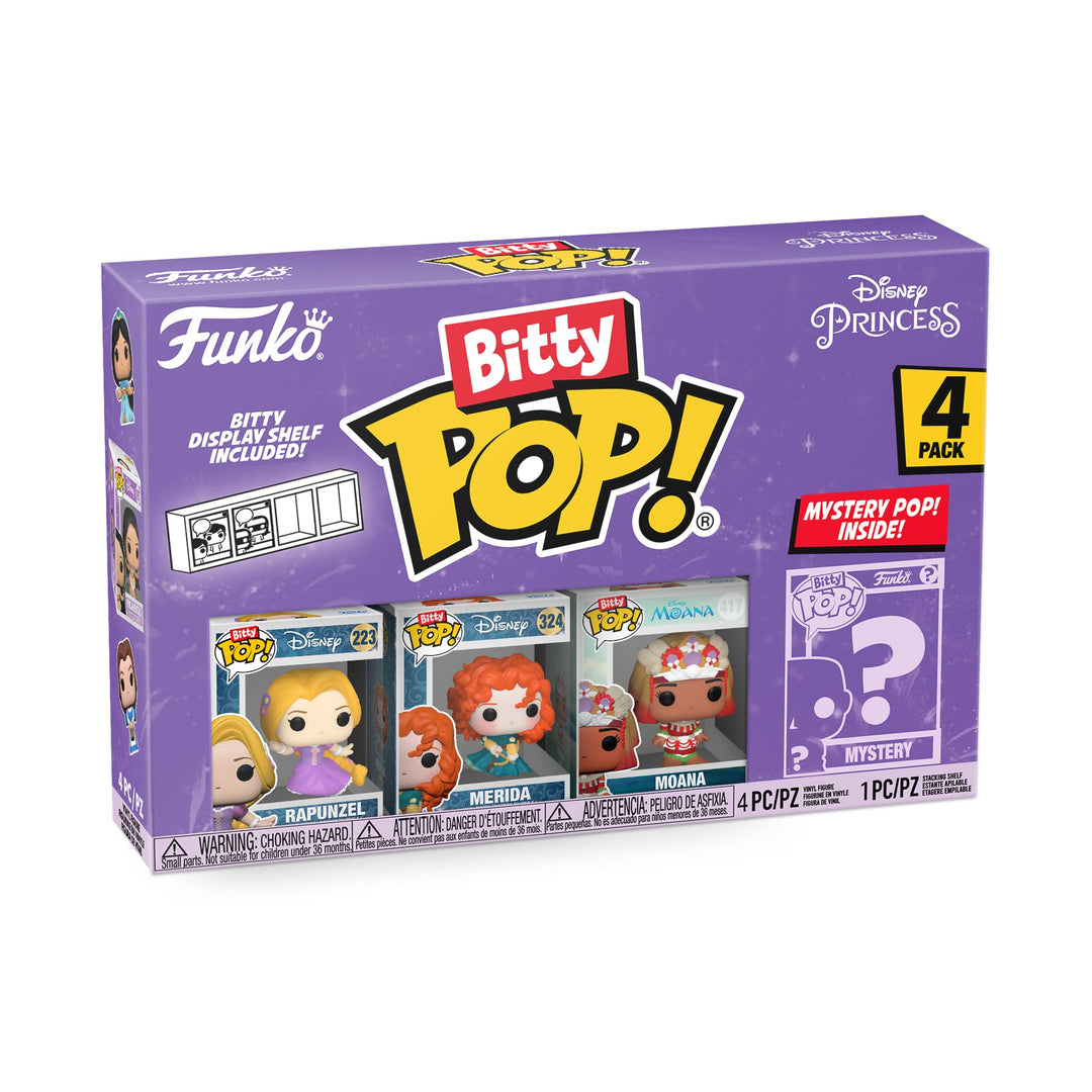 Funko Bitty Pop! Disney Princess - Rapunzel, Merida, Moana und eine Überraschungs-Mini-Figur - 0.9 I