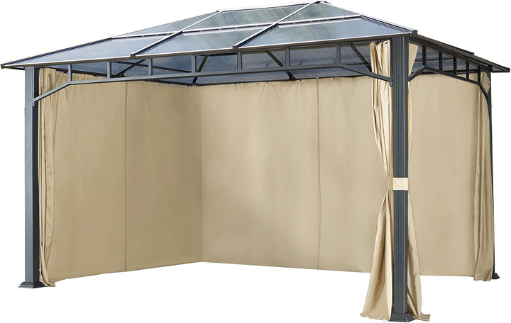TOOLPORT 4 Seitenteile für Gartenpavillon Sunset Deluxe 3x4 m - Polyester ca. 180 g/m² - mit Reissve