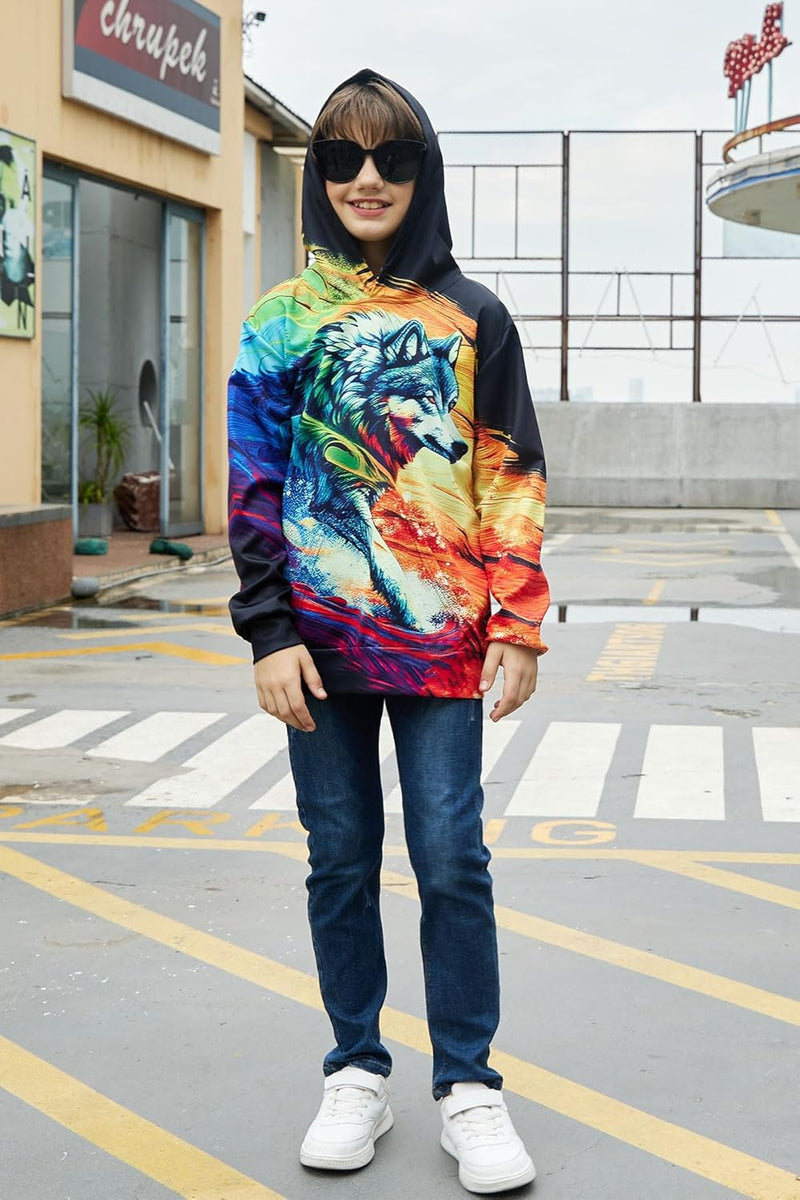 Belovecol Hoodie Jungen Mädchen Kapuzenpullover Neuheit 3D Druck Pullover Personalisierte Kapuzenpul
