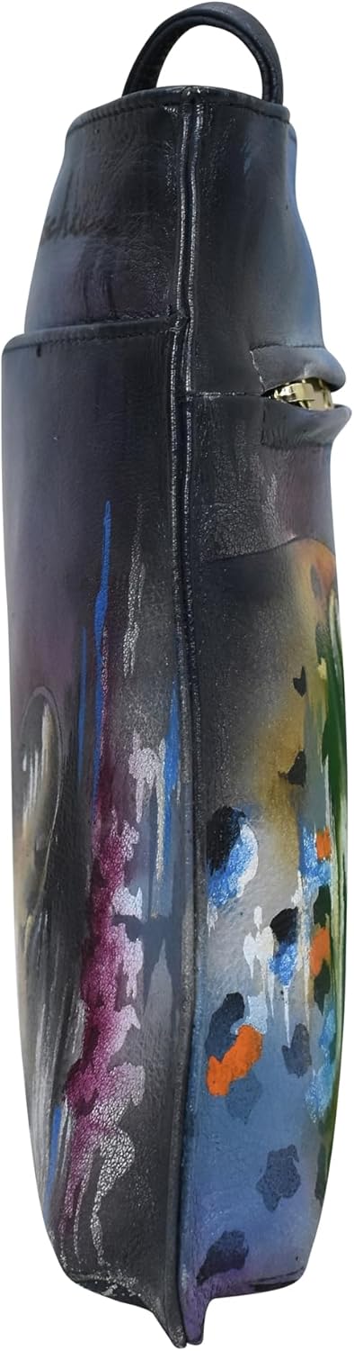 Anuschka Damen Cross Body aus Leder, handbemalt Einheitsgrösse Abstract Leopard, Einheitsgrösse Abst