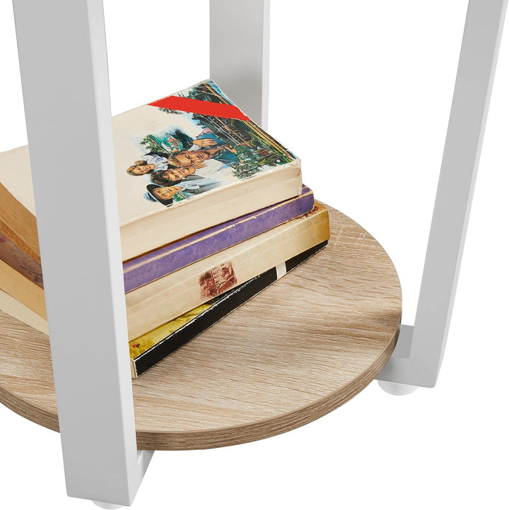 Yaheetech Nachttische 2 Set, Runder Beistelltisch, Ablagetisch für Wohnzimmer Schlafzimmer, Sofatisc