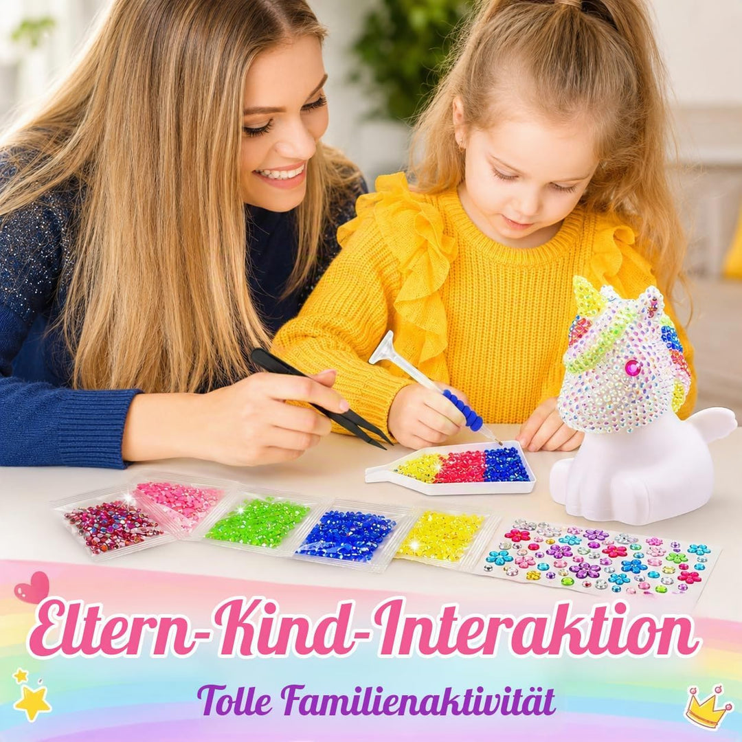 HappyGoLucky DIY Einhorn Nachtlicht Bastelset für Kinder – Einhorn Geschenke für Mädchen, Kinder Spi
