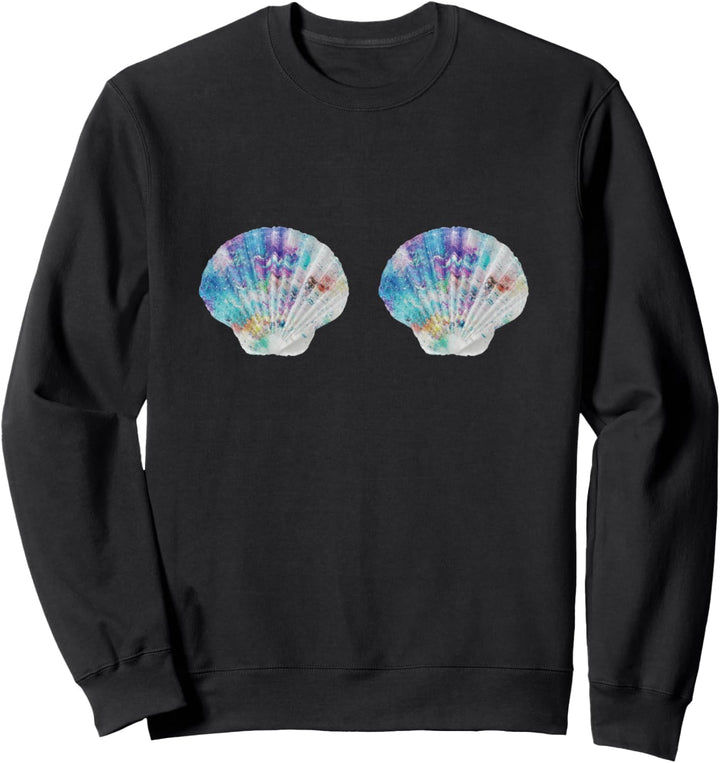 Nixe Meerjungfrau Muschel Bikini BH Strand Kostüm Sweatshirt