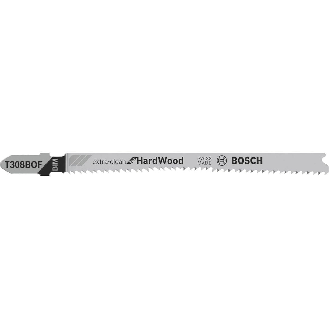 Bosch Accessories Professional 3 Stück Stichsägeblatt T 308 BOF Extra-Clean for Hard Wood (Hartholz,