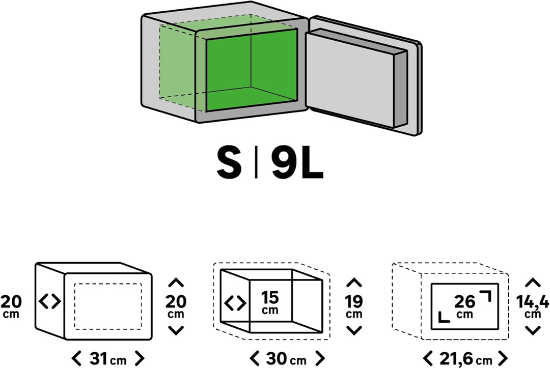 STANDERS - Elektronischer Safe - 9L - 20 x 31 x 20 cm - Wandtresor - Code-Safe - 2 Sicherheitsschlüs