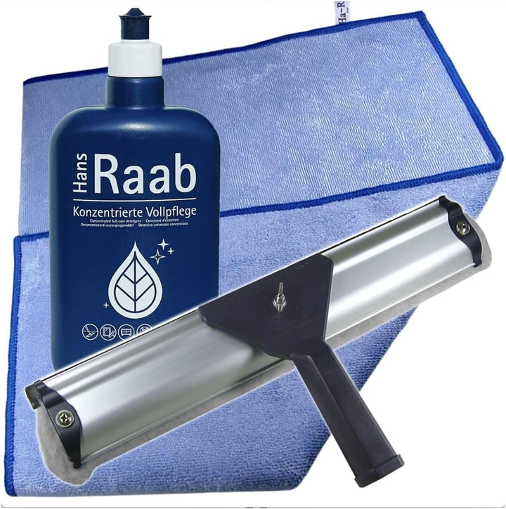 Ha-Ra Fenster-Putz-Komplettset I Fensterwischer 32cm I Konzentrierte Vollpflege 500ml I Mini Star-Tu