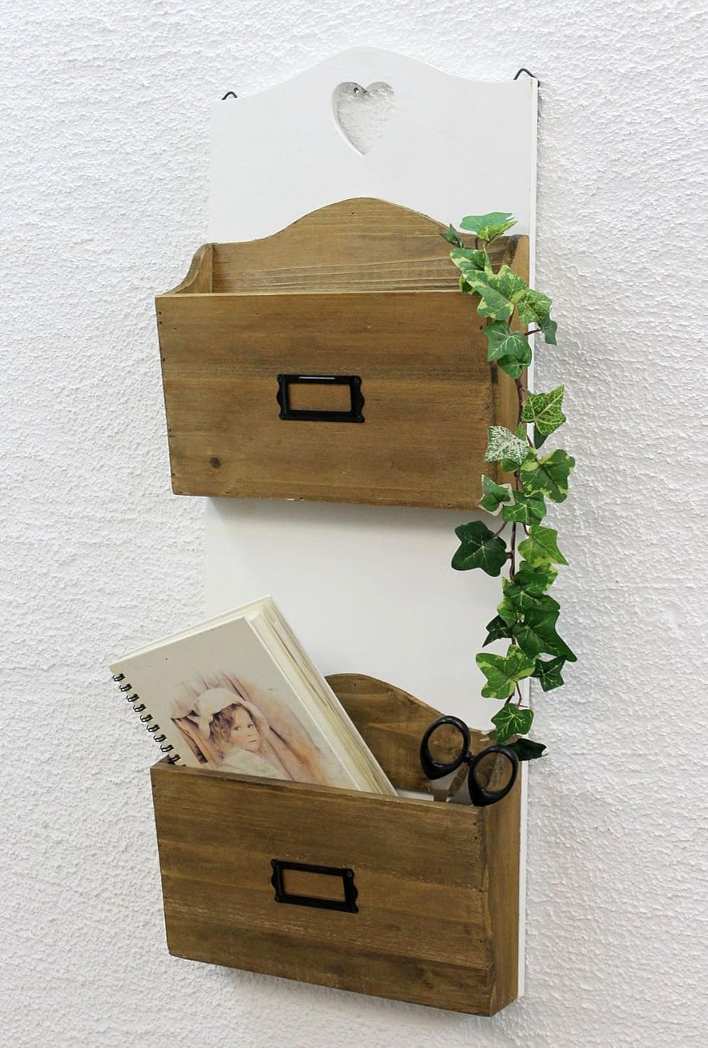 DanDiBo Wandregal Postbox mit Herz Zeitungsständer 12028 Regal 63cm Küchenregal Wand Zeitungshalter