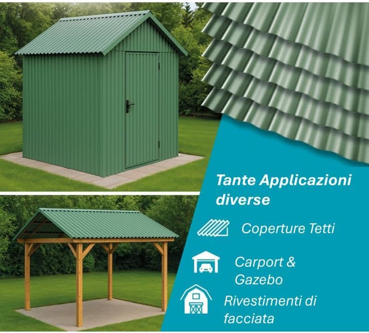StormGuard Set mit 5 gewellten PVC-Platten – 90 x 200 cm transparent – wasserdichte Dachplatte – Ver