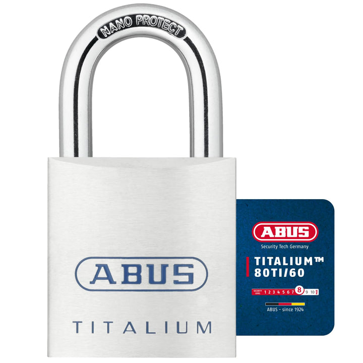 ABUS Titalium Vorhängeschloss 80TI/60 gl.-8011 - gleichschliessend - Kellerschloss mit leichtem, mas
