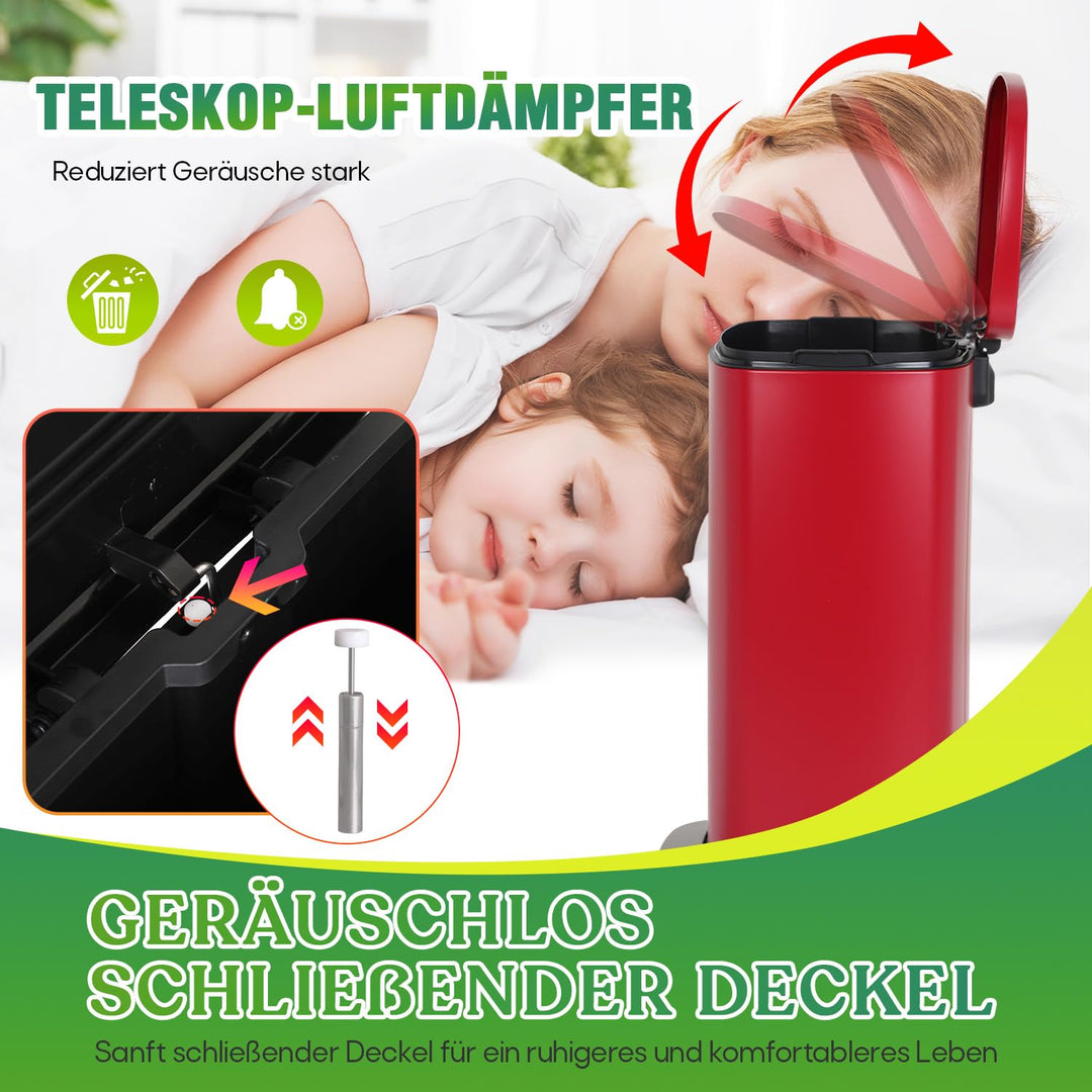 BestOffice 50 L Mülleimer Küche Mülleimer mit Deckel für Büro Schlafzimmer Badezimmer Schritt Müllei