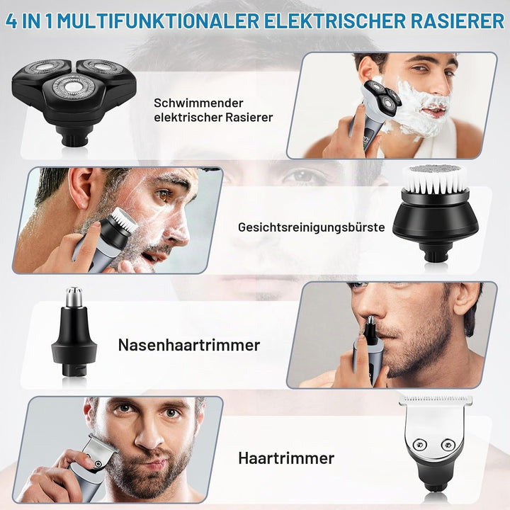 Rasierer Herren Elektrisch 4-in-1, 3D Elektrorasierer Herren