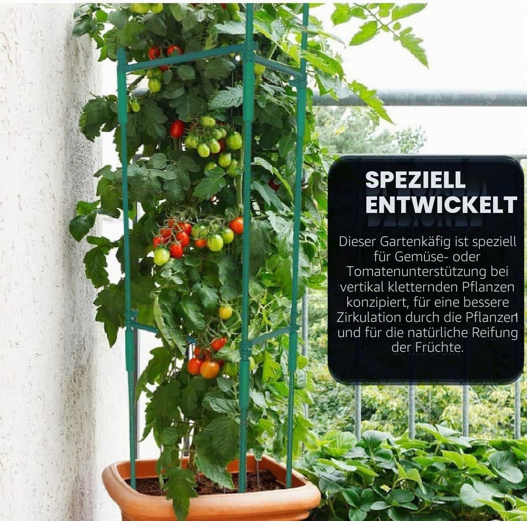 Pflanzenhalter, Rankhilfe Pflanzen, Robuste Tomatenkäfig, Gartenpflanze StützstangenKäfig Lange Stah