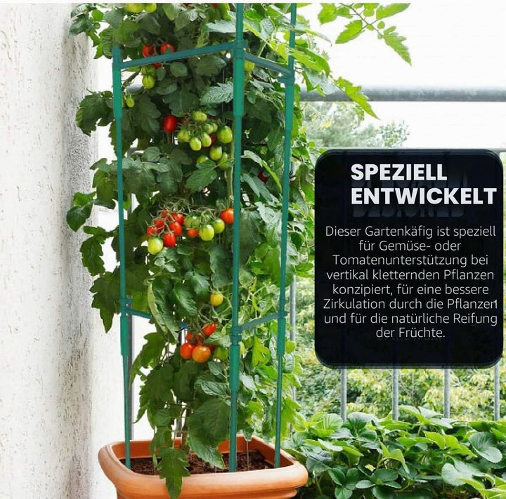 Pflanzenhalter, Rankhilfe Pflanzen, Robuste Tomatenkäfig, Gartenpflanze StützstangenKäfig Lange Stah