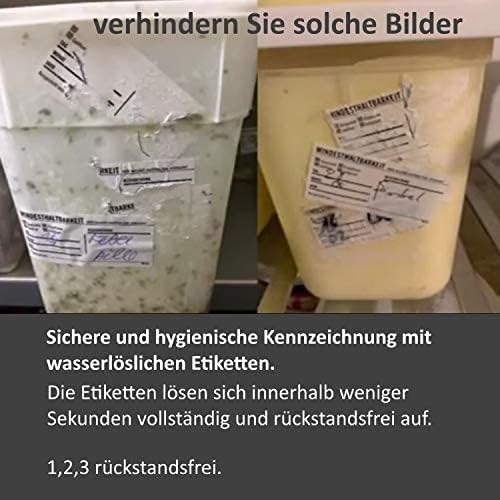 Hygiene-Netzwerk Etikett Tiefkühler| 70x35mm auf Einer Rolle (lose Rolle) | 500 Label | wasserlöslic
