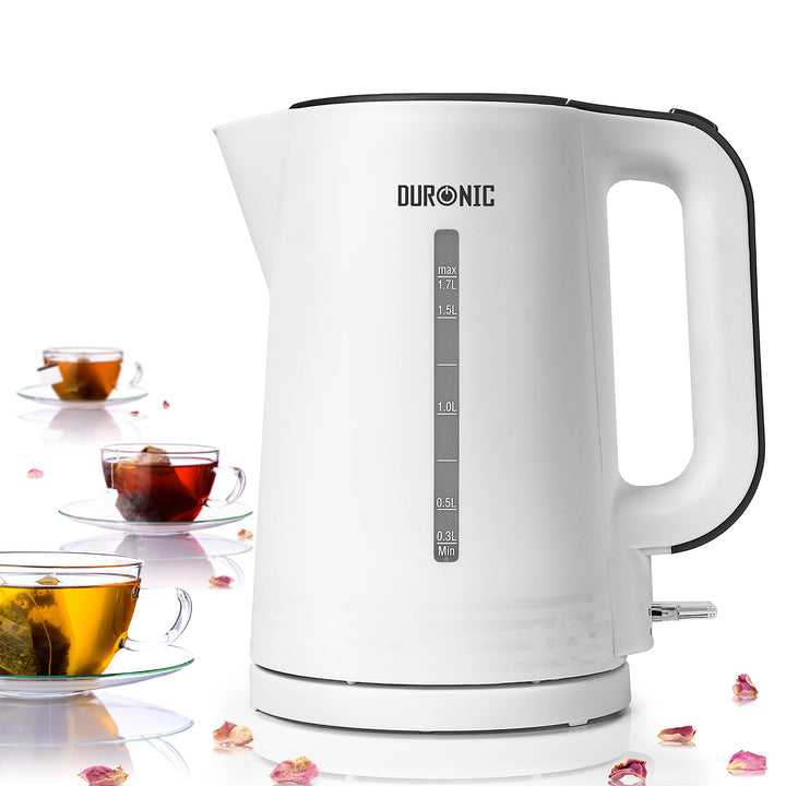 Duronic EK17 WE Wasserkocher - 1,7l Fassungsvermögen - 2200 Watt - Schnellkochend - Basis mit kabell