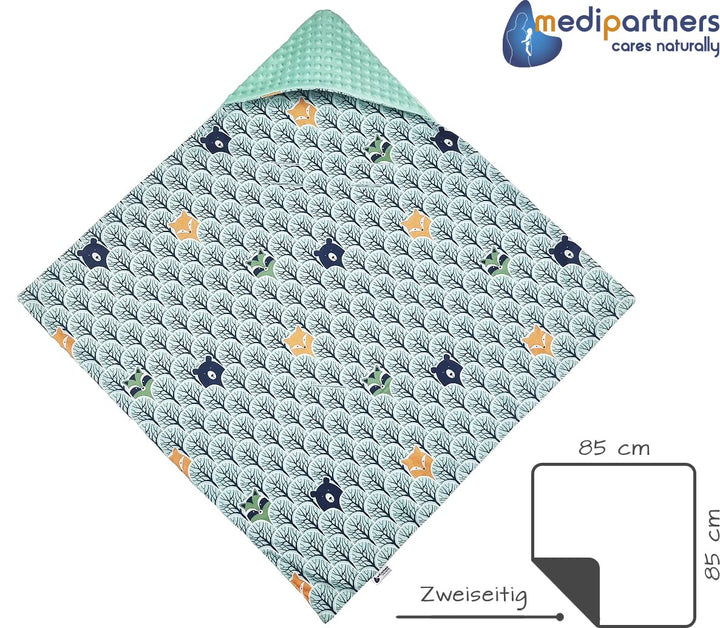 Medi Partners Einschlagdecke Baby Babyschale 100% Baumwolle für Sommer 85x85cm Kinderwagen Kuschelde