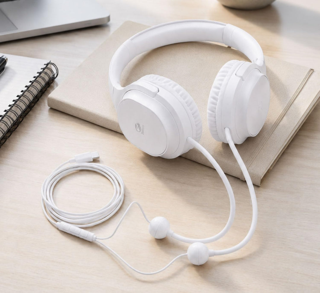 Kopp, Rottenburg Luftschlauch-Kopfhörer - Strahlenreduziert mit USB-C-Anschluss Weiss, Weiss