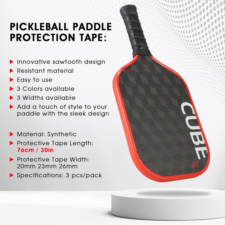 PICKLETECH Pickleball Paddelschutzband – Paddelkopfkantenschutz – Schlägerkantenschutzband passt per