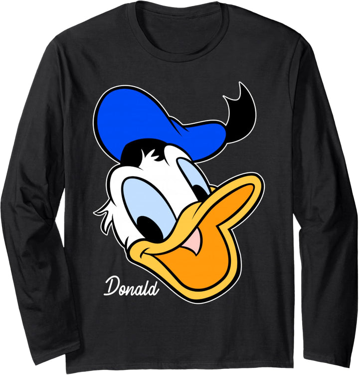 Disney Donald Duck Smiling Face Portrait Langarmshirt