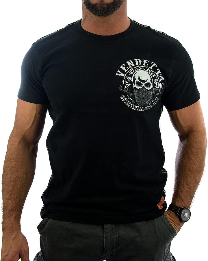Vendetta Inc. Shirt Skull Maske schwarz Männer T Shirt Freizeit Club 1181 (XL)
