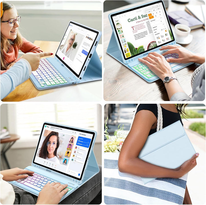 Bettdow für Samsung Galaxy Tab A9+/A9 Plus 2023 Tastatur Hülle, Deutsch QWERTZ Layout Abnehmbarer Be