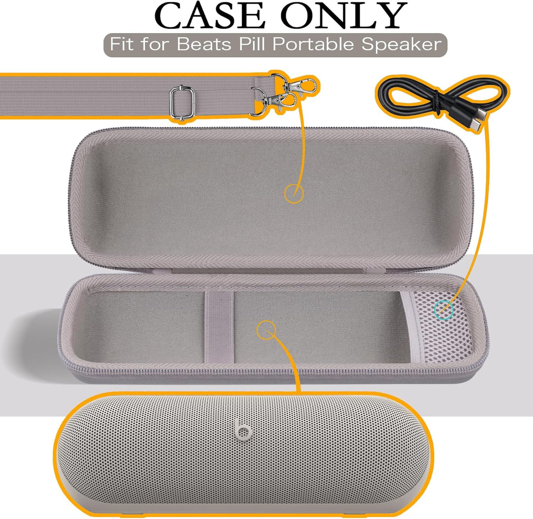 co2CREA Hart Reise Schutz Hülle Etui Tasche für Beats Pill Tragbarer Bluetooth Lautsprecher, Beats b