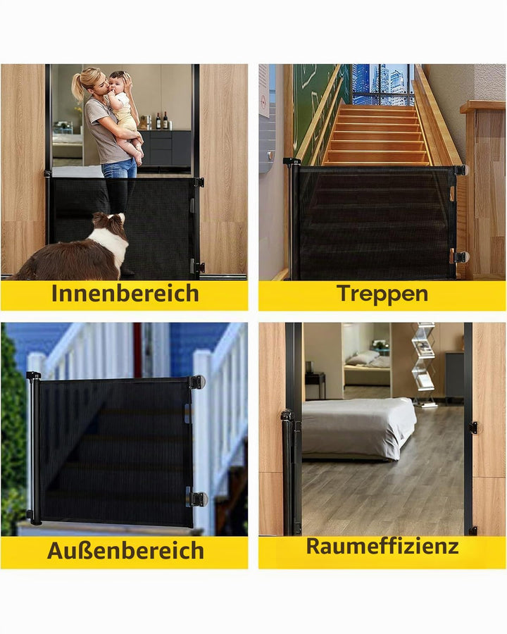 Patywaga Treppenschutzgitter Ausziehbar 0-180cm,Türschutzgitter Ausziehbar mit Treppenschutz &amp; Kinde
