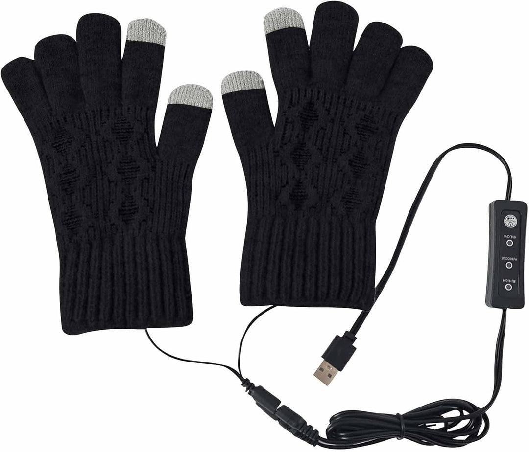 Ybing Beheizbare Handschuhe Damen USB Beheizte Handschuhe Waschbares Heizung Stricken Handschuhe Win