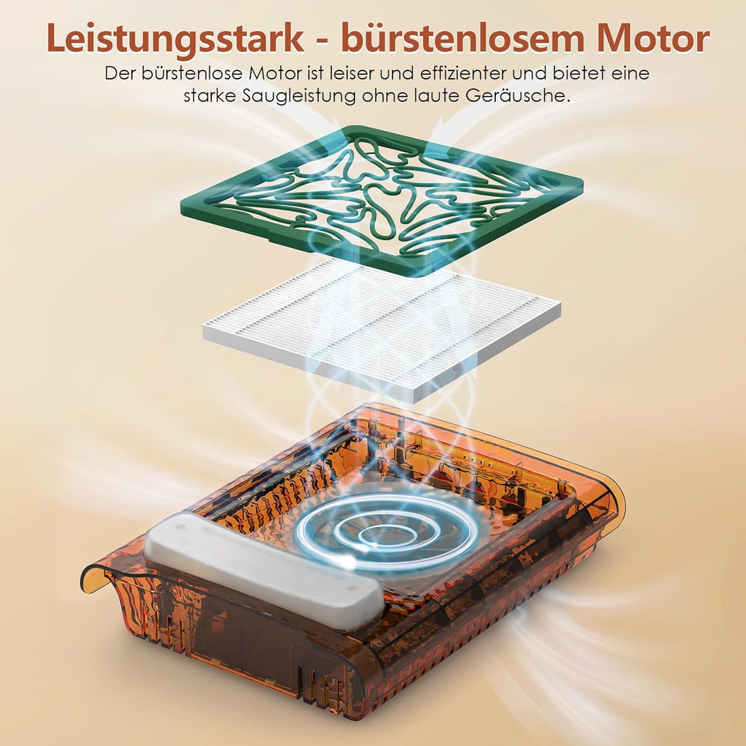 Delanie professioneller Nagelstaubsauger leise, Staubabsaugung für Nägel mit bürstenlosem Motor, wie