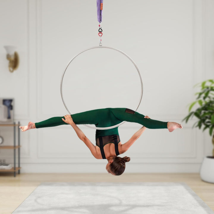 Aerial Hoop Professioneller Edelstahl Einpunkt Hooping Ring Kit für Luftakrobatik und Aerobic bis 11