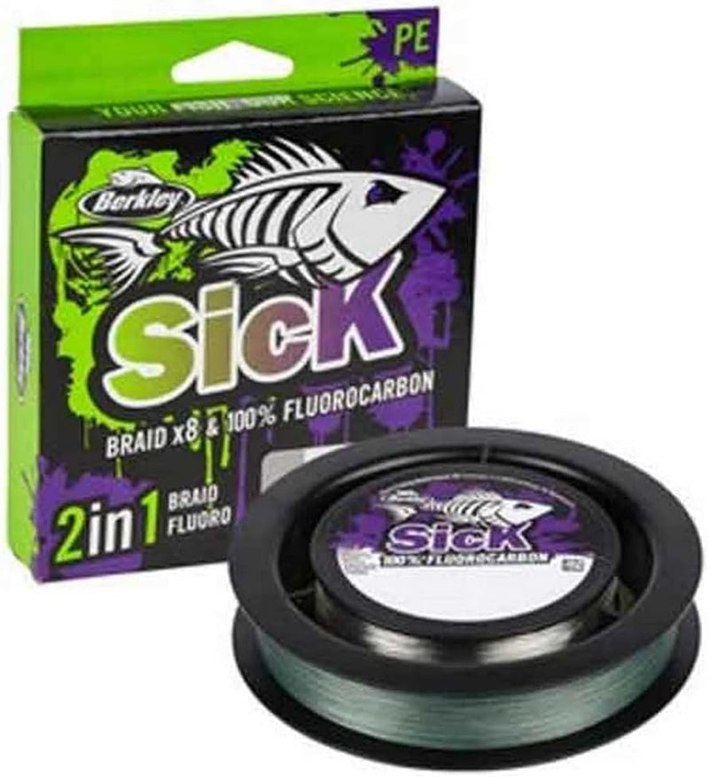 Berkley Sick Braid and Fluorocarbon Leader Pack – Kombination aus super glatter 8-fach geflochtener