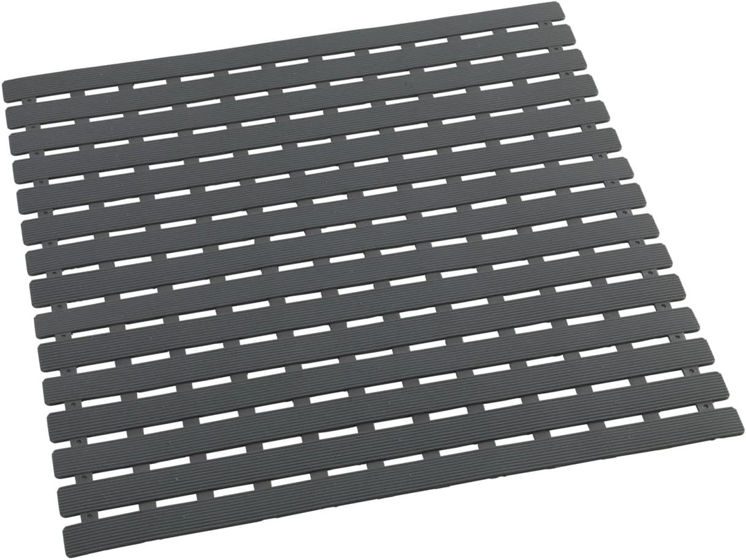WENKO Duscheinlage Mod. Arinos Grau, Antirutsch-Duschmatte mit Saugnäpfen, 54 x 54 cm, Oberfläche mi