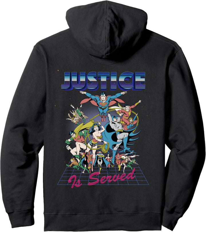 DC Justice League Retro 80er Served Pullover Hoodie