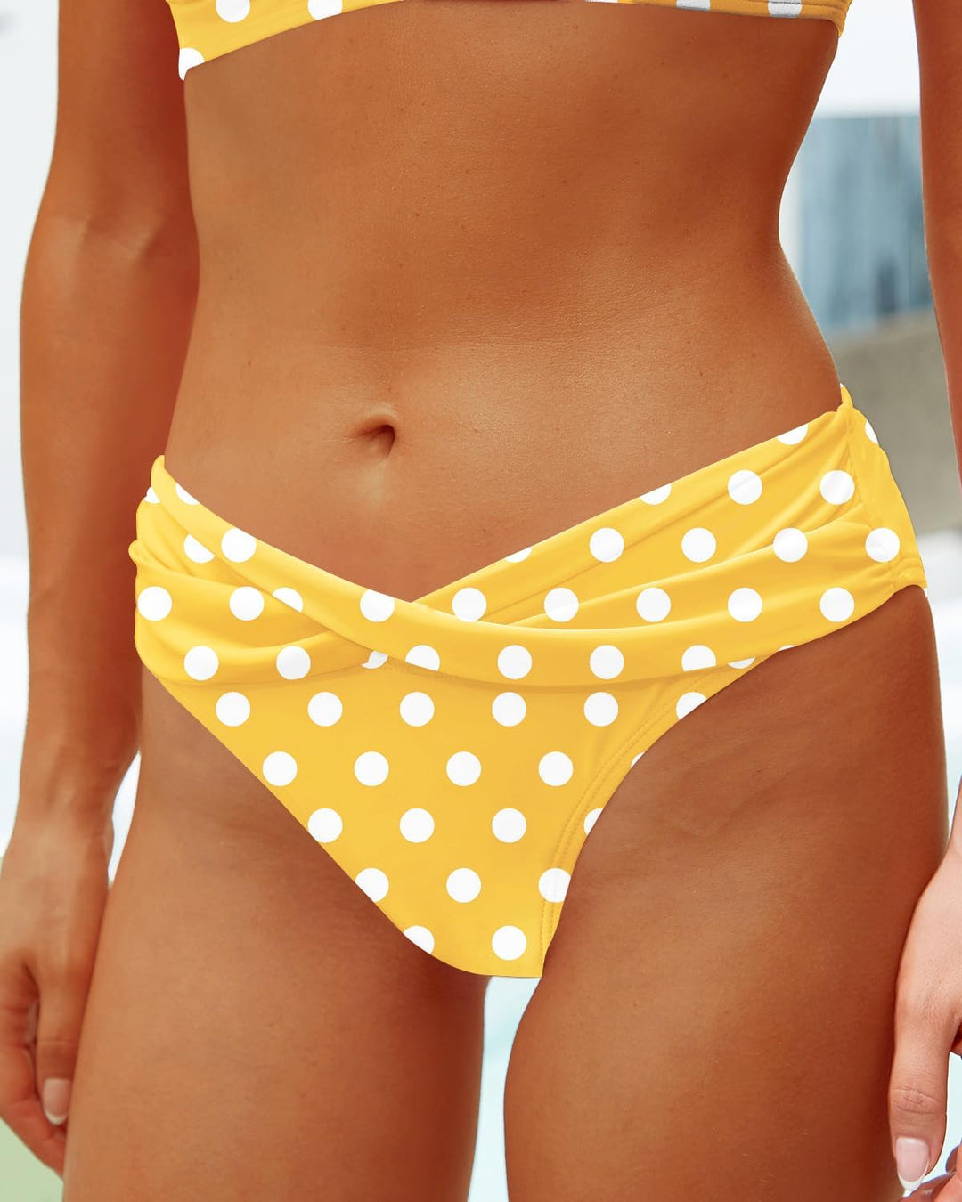 Yonique Damen-Bikini-Set mit Trägern, zweiteilig, Racerback, seitliche Bindebänder, Badeanzüge mit A