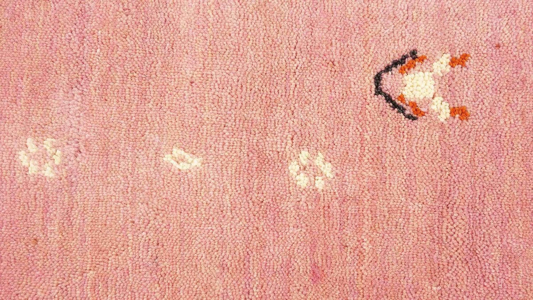 RUG PRINCE Wollteppich Gabbeh Muti 60x60 Handgewebt Quadratisch Rosa Einfarbig Handarbeit 60x60 cm R