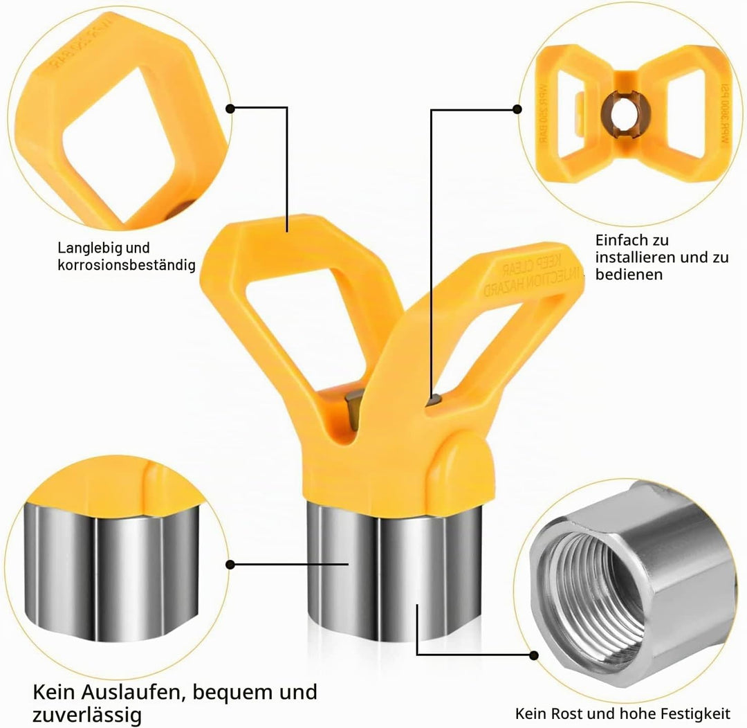 WOOLUCK® 6 Stück Airless Düse mit Spitzendichtung, für Airless Farbsprühsysteme (Typ 211,213,215,217